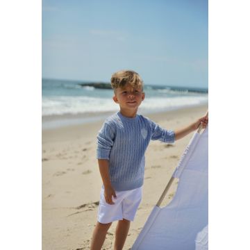 Best Frendz Solid Cable Crew Short Pale Blue