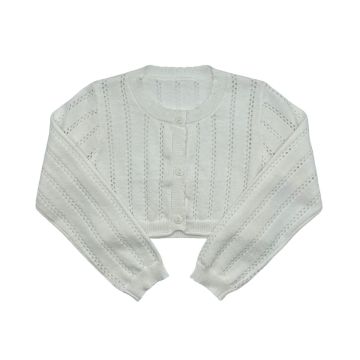 Best Frendz Pointelle Girl Cardigan Ivory