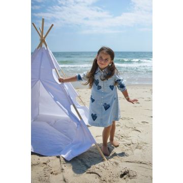 Best Frendz Sponge Heart Dress Chambray