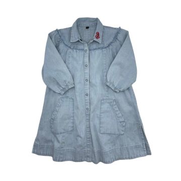 Best Frendz Sketch Heart Shirt Dress Blue Chambray