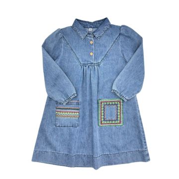 Best Frendz Artist Pocket Dress Blue Chambray