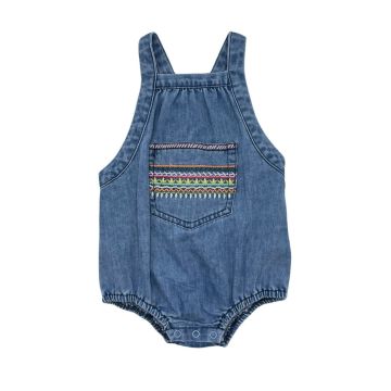 Best Frendz Artist Pocket Romper Blue Chambray