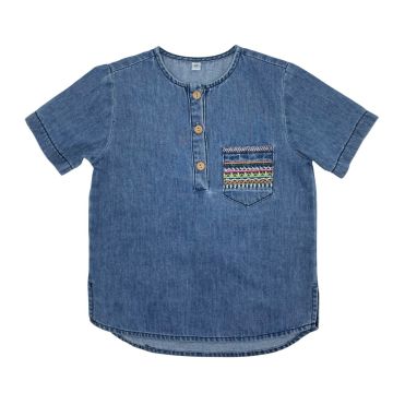 Best Frendz Artist Pocket Shirt Blue Chambray