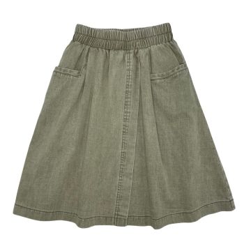 Best Frendz Stonewash Skirt – Regular Length Khaki