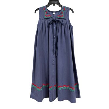 Best Frendz Embroidered Collar Robe Navy 