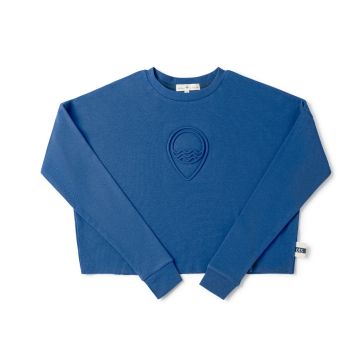 Birnham English blue Teen Cropped Logo Tee