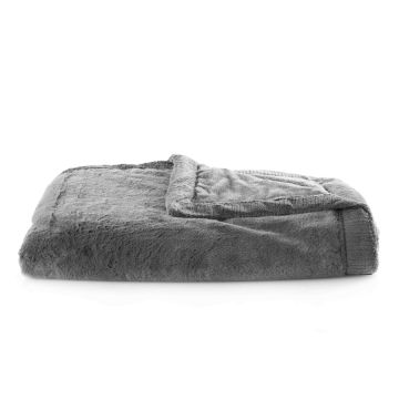 Saranoni Lush Grey Bordered Blanket – Grey 
