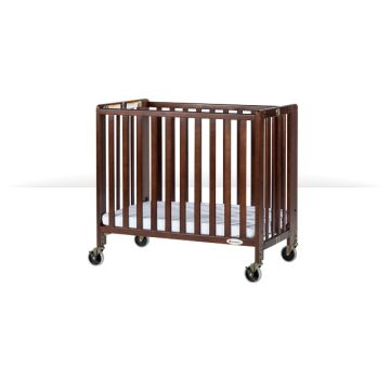 Foundations Full-Size Hideaway EasyRoll Folding Fixed Side Slated Crib