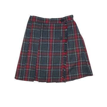 Best Frendz Fringe Plaid Skirt Charcoal