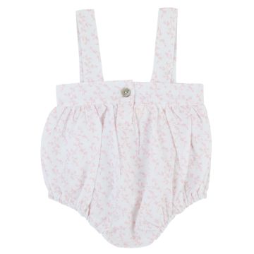 Bondoux Waffle Floral Romper-Pink