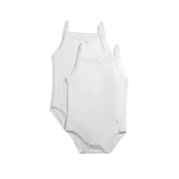 Feathers Baby Girl Solid White Onesie
