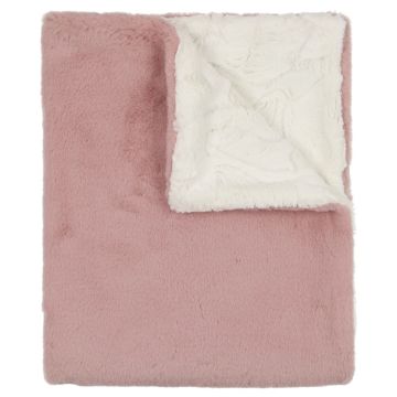 Peluche Mauve and Natural Super Fluff lux blanket