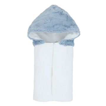Bondoux Fuzzy Hooded Towel Blue