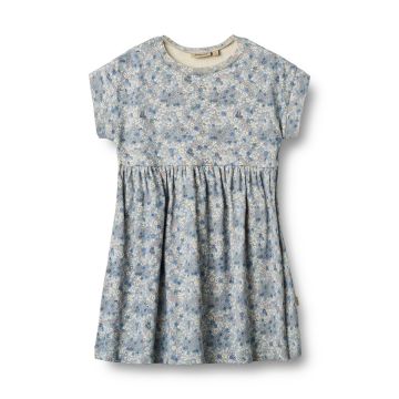 Wheat Jersey Dress S/S Emilie Blue Summer Flowers