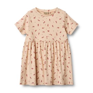 Wheat Jersey Dress S/S Anna Rose Water Flowers