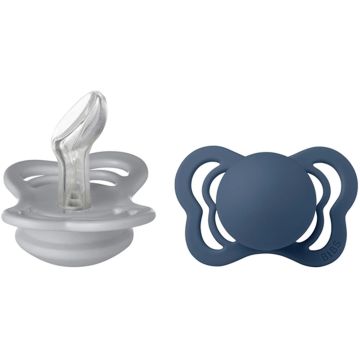 BIBS Couture 2 PACK Anatomical Silicone Cloud/Steel Blue
