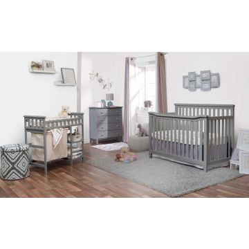 Sorelle Palisades Room In A Box Includes: 4 In 1 Crib, 4 Dr Dresser, Dressing Table W/ Hamper