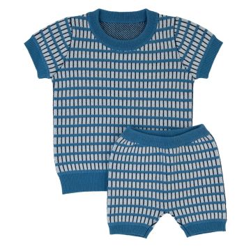 Rompp Windowpane Knit 2 Piece-Blue