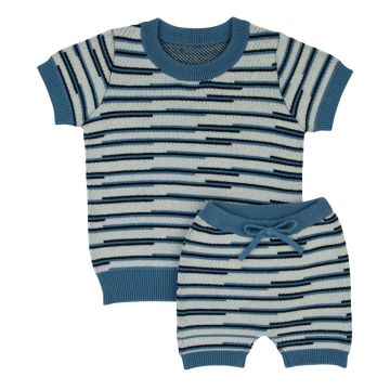 Rompp Multicolored Knit 2 piece Set-Blue