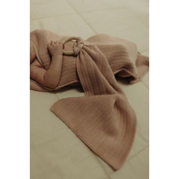Peluche Ribbed Knit teether Rose