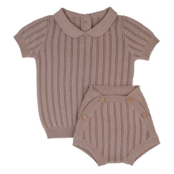 Rompp Pointelle Knit 2 Piece Set-pink