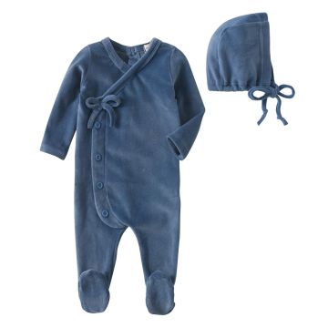 Mon Cheri Velour Wrap Footie