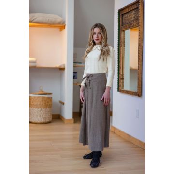Bonjour Brown Wool Skirt