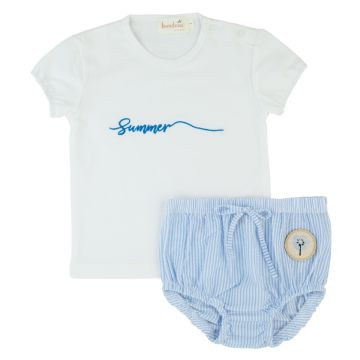 Bondoux Seersucker Toddler 2 Piece-Blue Girls