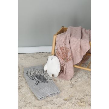 Inimini Grey Blue Organic Cotton Blnaket