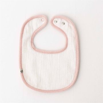 Lil legs white/pink baby bib 