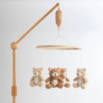 Living Textiles Musical Wooden Mobile - Cuddly Bear