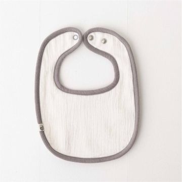 Lil legs white/grey baby bib