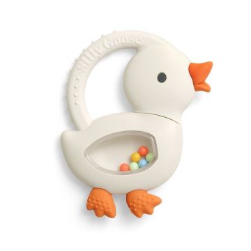 Itzy Ritzy Silicone Teether with Rattle Goose