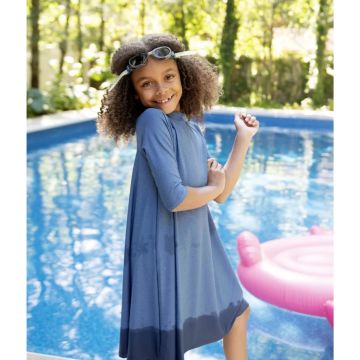 Flamingo Girls Swing Dress - Denim