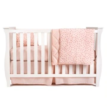 Ely's & Co Pink Floral Pin Dot Crib Set