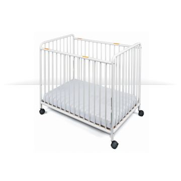 Foundations Chelsea Solid Steel Slatted Crib with 4 inch Casters