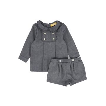Le Bourdon Wool Button Detail Set 