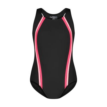 Flamingo Girls One Piece Bathing Suit Coral