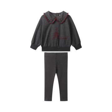 Limonana Whimsy Baby Girls Set Grey/Burgundy