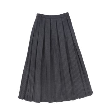Valentina Pinstripe Wool A-Line Skirt 