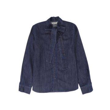 Valentina Chambray Tie Neck Blouse 