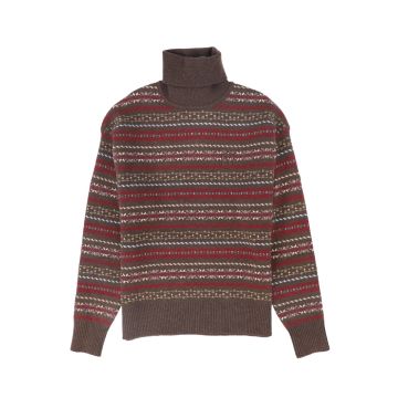 Valentina Fair Isle Turtleneck Brown