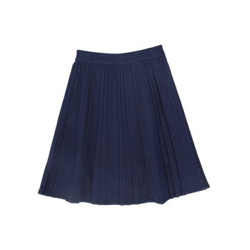 Valentina Denim Pleated Knee Skirt 