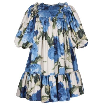 Jessie & James CATCH ME DRESS ANTIQUE BLUE FLOWER JACQUARD