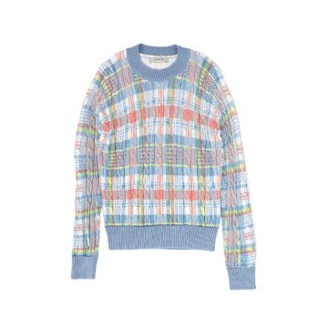 Viva Valentina Denim Plaid Print Sweater 