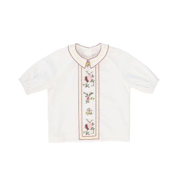 Bamboo Embroidered Flower Blouse