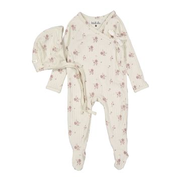 Ladida Watercolor Printed Romper and Bonnet
