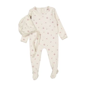 Ladida Grid Print Romper and Bonnet