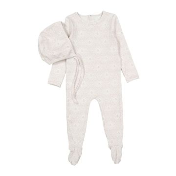 Ladida Damask Printed Romper and Bonnet