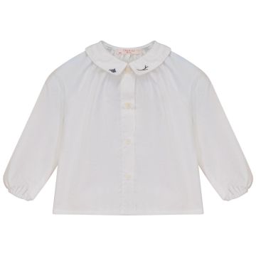Calla Lili BOY SHIRT WITH EMBROIDERY Cream/Blue